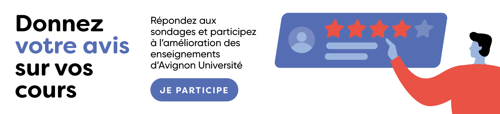 Répondez aux sondages et participez à l'amélioration des enseignements d'Avignon Université